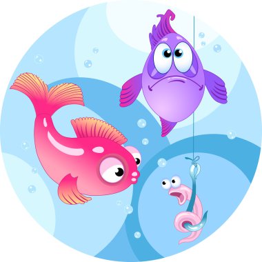 Funny bait for fishing clipart
