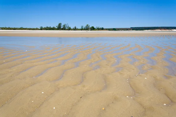 Песчаный берег во время отлива — стоковое фото