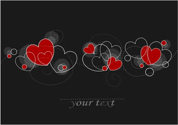 Karty s červeným srdcem — Stockový vektor