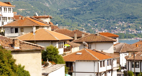 Tetti rossi - Ohrid town . — Foto Stock