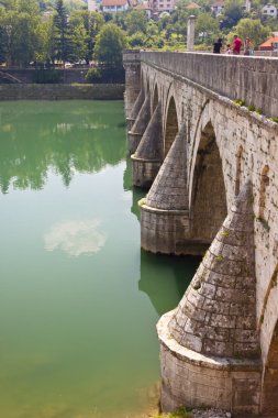 Old bridge on Drina river clipart