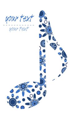 Pattern big blue note clipart