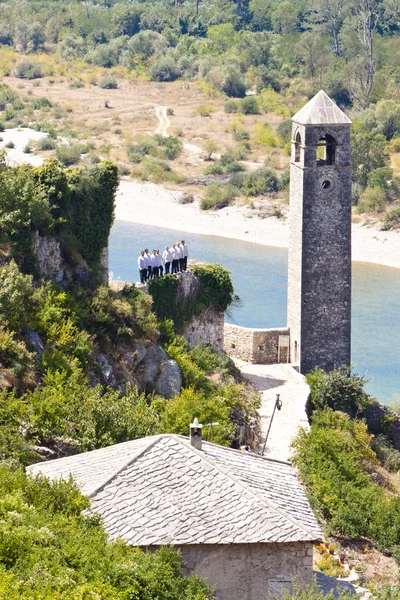 Torre del reloj en Pocitelj — Foto de Stock