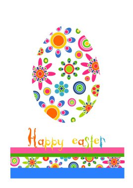 Colorful beauty floral easter egg clipart