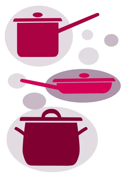 Icone vettoriali semplici - attrezzatura da cucina — Vettoriale Stock