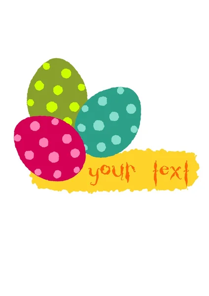 Απλή εικονογράφηση τρία πολύχρωμα αυγά Πάσχας — Διανυσματικό Αρχείο