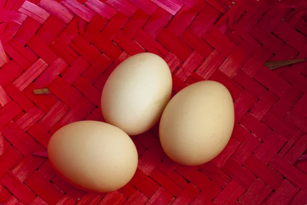 stock image Three big chicken eggs