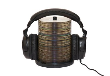Headphones and CDs clipart