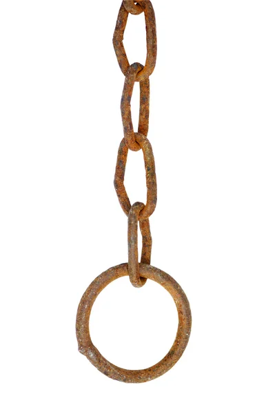 生锈链与一个圆环 — 图库照片