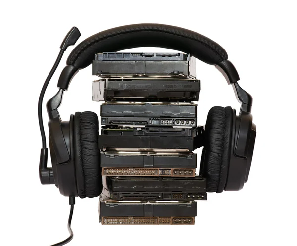 HDD with headphones — Stock Photo, Image