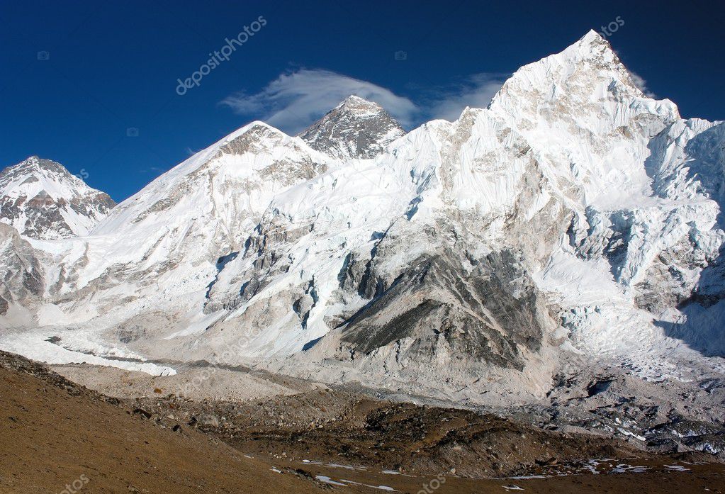 View of Everest and Nuptse from Kala Patthar