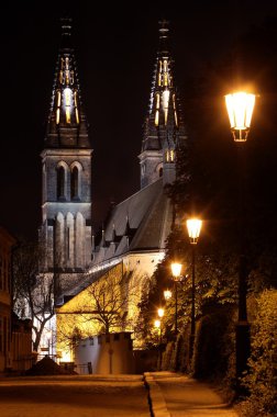 Nightly view from Vysehrad castle - Prague - Czech Republic clipart