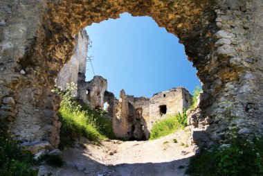 Ruins of lietava castle - gothic castle in slovakia clipart