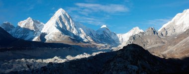 Khumbu valley, khumbu glacier and pumo ri peak clipart