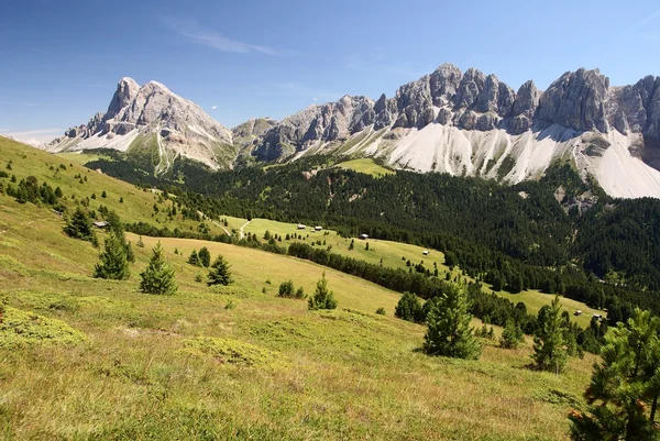 View of geislergruppe and peitlerkofel near of bressanone - dolomiti italy — Stock Photo, Image