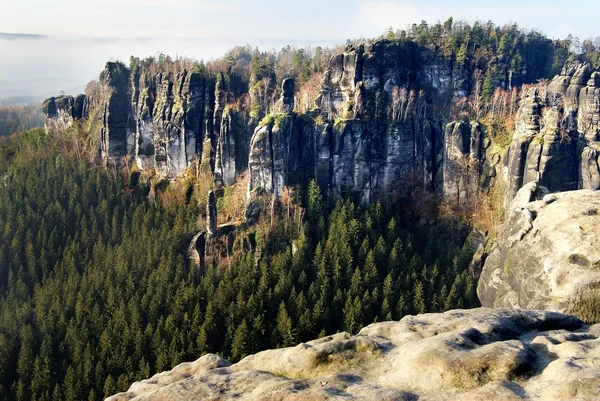 Szwajcarii Czesko Saksońskiej - natoinalpark sachsische schweiz — Zdjęcie stockowe