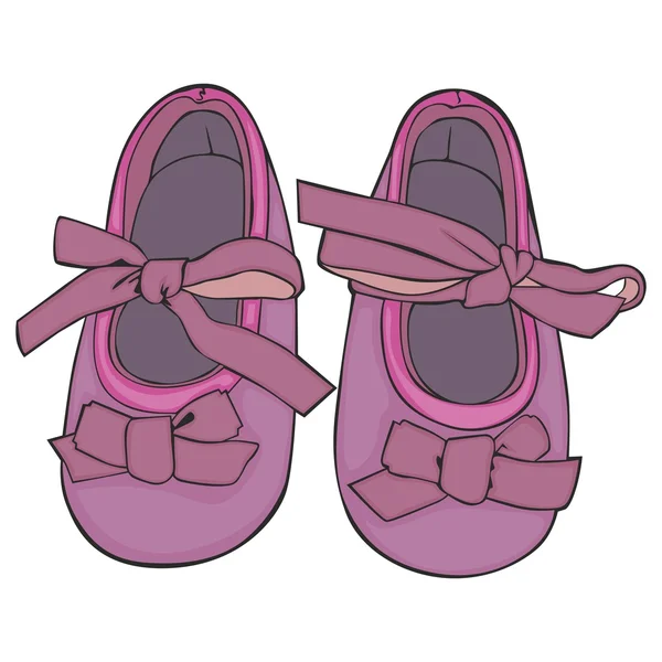 Ilustración de un par de zapatos de bebé — Archivo Imágenes Vectoriales