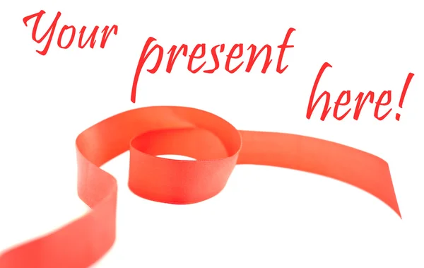 Red ribbon place for present — Stock Photo, Image