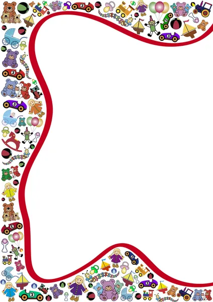 玩具边界与曲线的红线 — 图库矢量图片