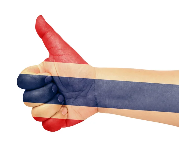 Başparmak yukarıya hareketi facebook simgesi gibi Tayland bayrağı — Stok fotoğraf