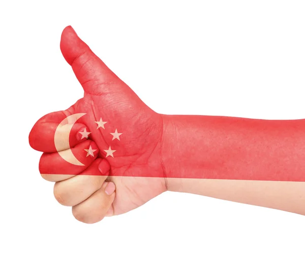 Jest simgesi gibi yukarı Singapur bayrağı — Stok fotoğraf