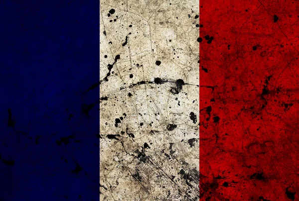Francia vieja bandera grunge sucia — Foto de Stock