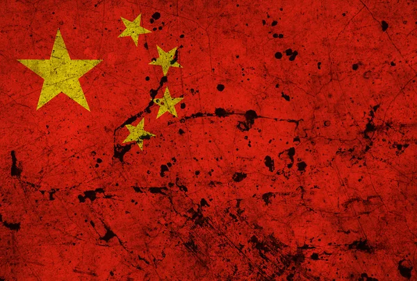 Çin kirli eski grunge bayrağı — Stok fotoğraf