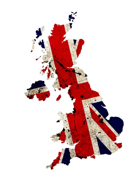 Mapa del contorno fronterizo del Reino Unido aislado — Foto de Stock