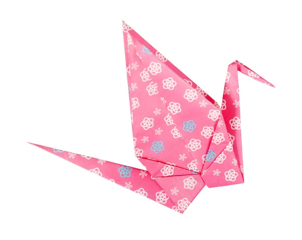 Pink Japanese paper craft origami bird — Stock Photo, Image