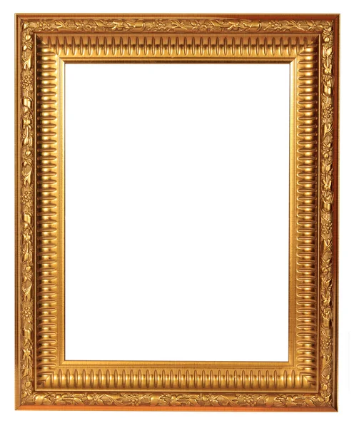 Houten frame leeg luxe gouden geïsoleerd — Stockfoto