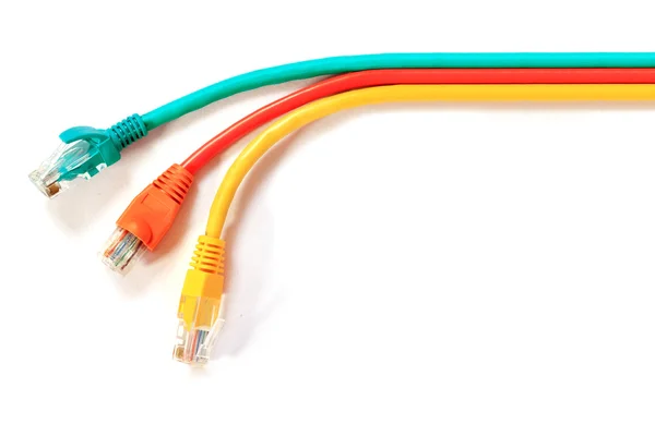 Färgglada lan telekommunikation kabel rj45 — Stockfoto