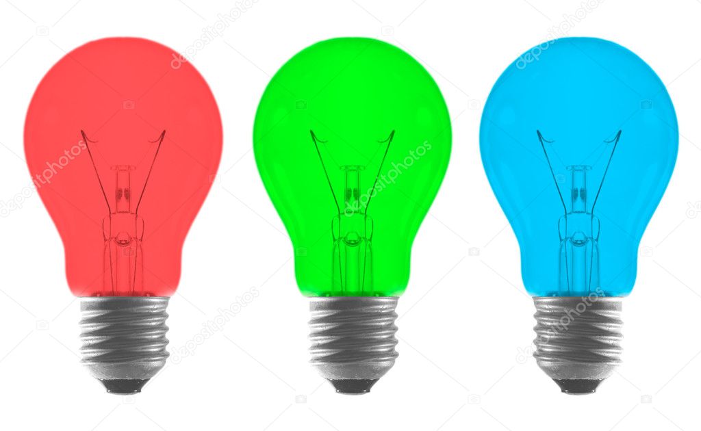 Red Green Blue color light bulb