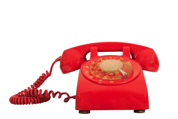 Klasický 1970-1980 retro styl červený dům telefon — Stock fotografie