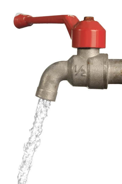 Water leaking from old metal tap — Stock Photo, Image