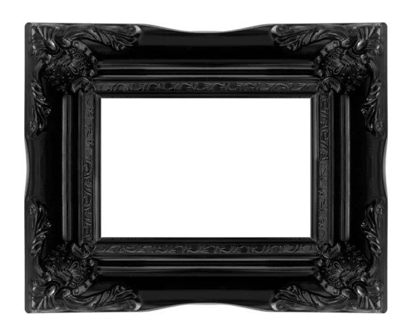 Starožitný černý dřevěný fotorámeček — Stock fotografie