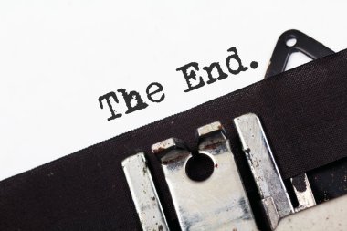 Retro typewriter text the end clipart