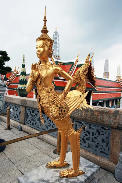 Golden Kinnaree (half woman - half bird) figure — Stock Photo, Image