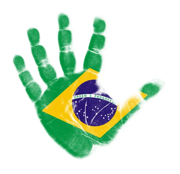 Прапор Бразилії palm друкувати ізольовані на білому фоні — стокове фото
