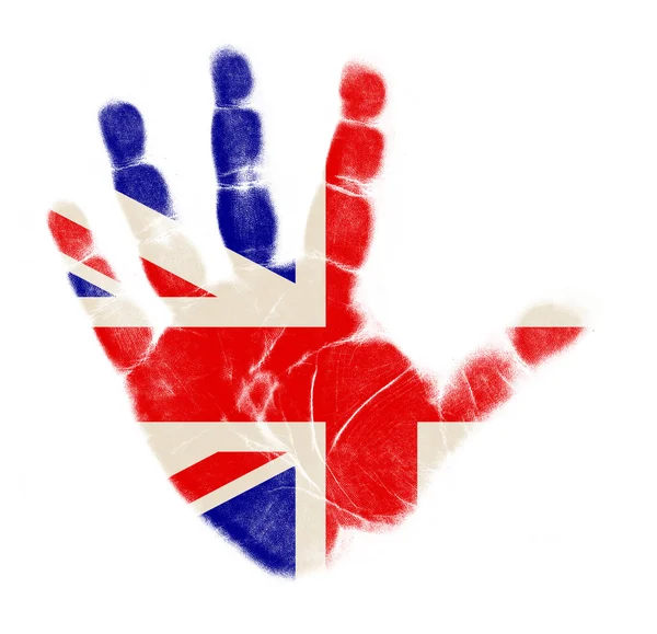 Inghilterra stampa palma bandiera isolato su sfondo bianco — Foto Stock