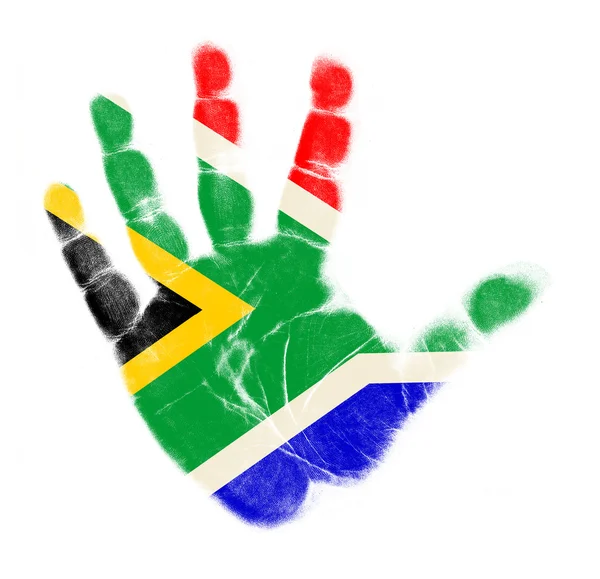 Σημαία της Νότιας Αφρικής φοινικέλαιο εκτύπωσης απομονωθεί σε λευκό φόντο — Φωτογραφία Αρχείου