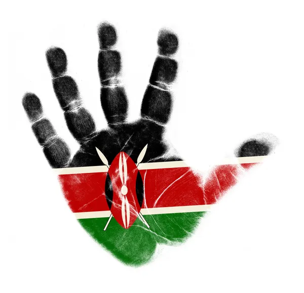 Κένυα σημαία palm εκτυπώσετε απομονωθεί σε λευκό φόντο — Φωτογραφία Αρχείου