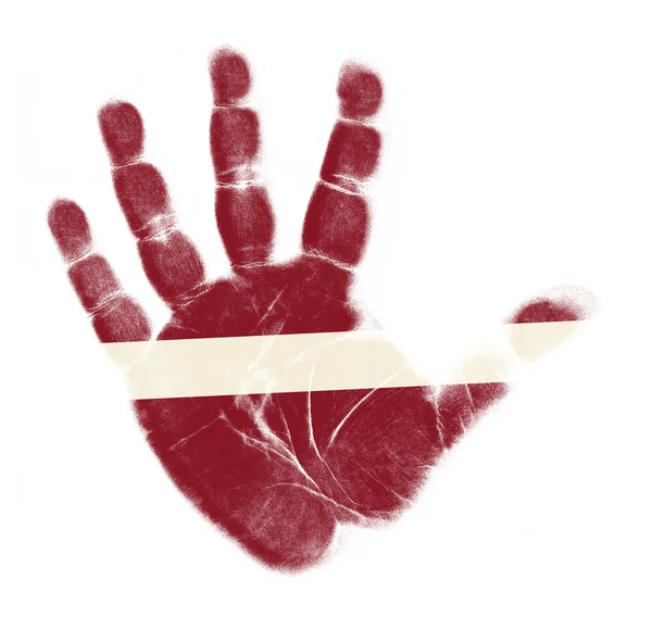 Λετονία σημαία palm εκτυπώσετε απομονωθεί σε λευκό φόντο — Φωτογραφία Αρχείου