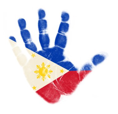 Philippines flag palm print