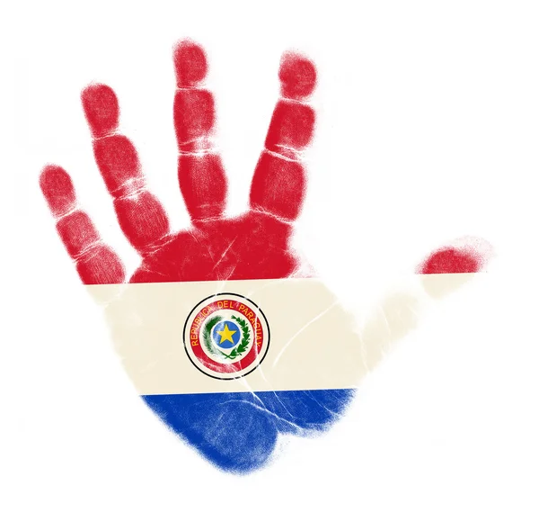 Paraguay Flagge Palme Print isoliert auf weißem Hintergrund — Stockfoto