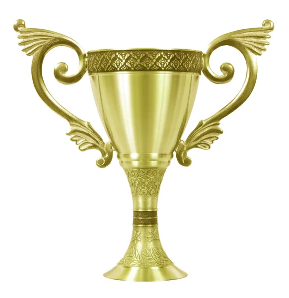 Trofeo di metallo oro isolato — Foto Stock