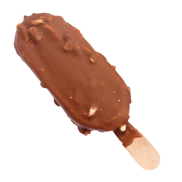 Çikolata sosu dondurma izole — Stok fotoğraf