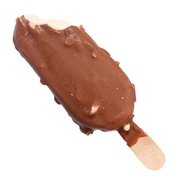 Çikolata sosu dondurma izole — Stok fotoğraf