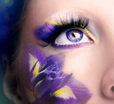 Lilac eye make-up clipart