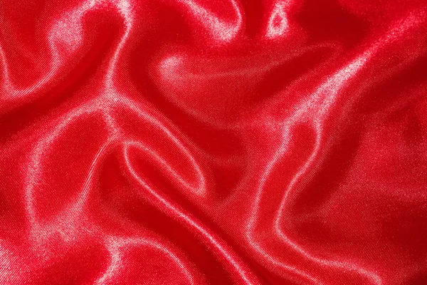 Kırmızı parlak saten kumaş — Stok fotoğraf