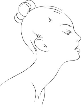 Young woman's face clipart